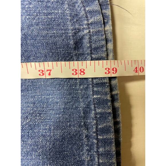 Vintage Red Snap Flare Jeans 1970s High Waist Wide Leg Bell Bottom Jeans Size 6 - Picture 16 of 16